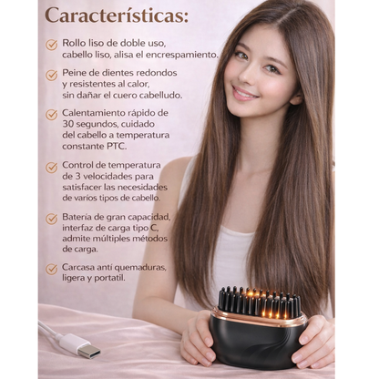 Cepillo Alisador Inalámbrico Portátil